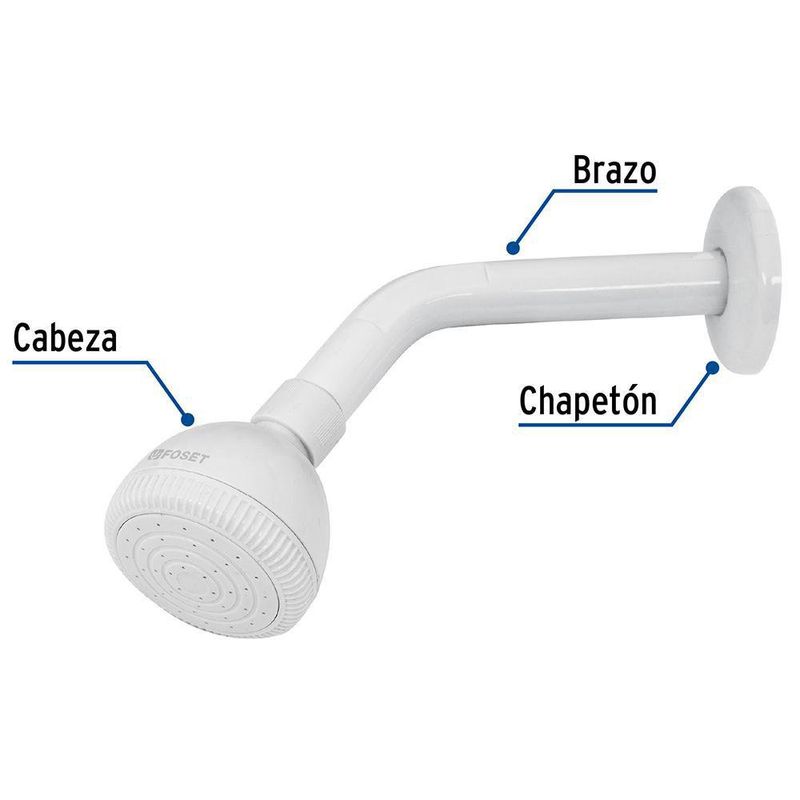 Ducha Fija Plástica Color Blanco - Foset