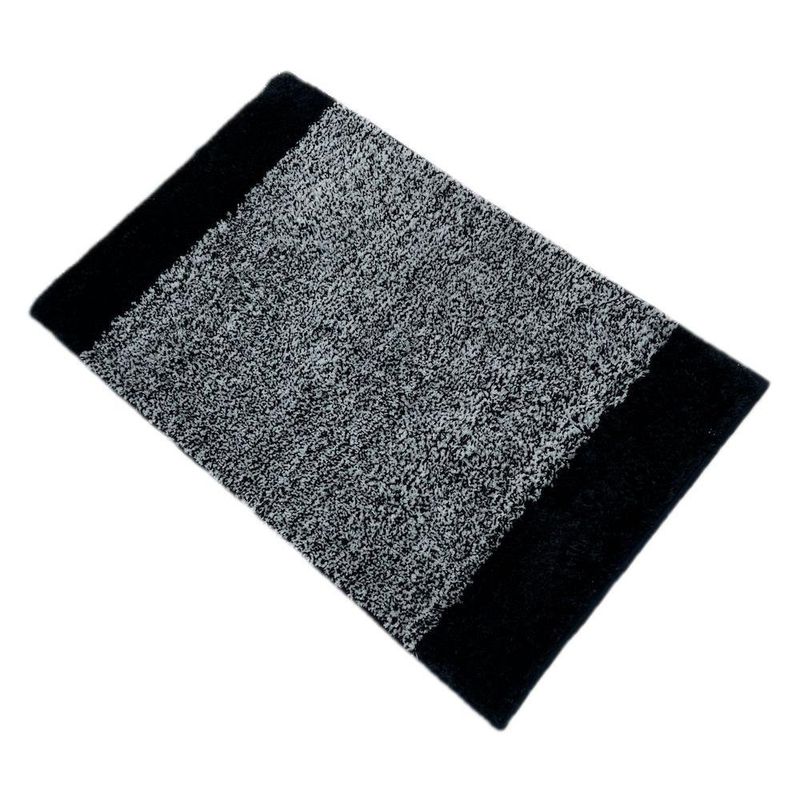 Alfombra Snow Rectangular para Baño Gris y Negra - Viva