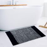 Alfombra Snow Rectangular para Baño Gris y Negra - Viva