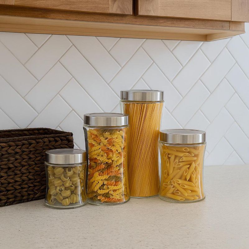 Set de 4 Frascos de Vidrio