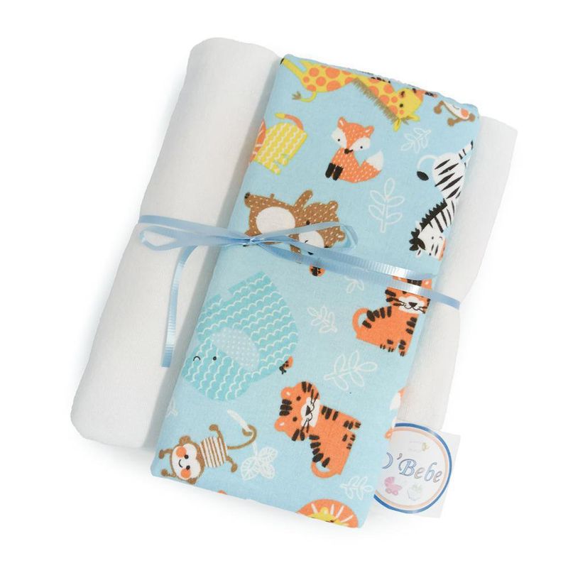 Set de Colchas de Franela Celeste 2 Pzas