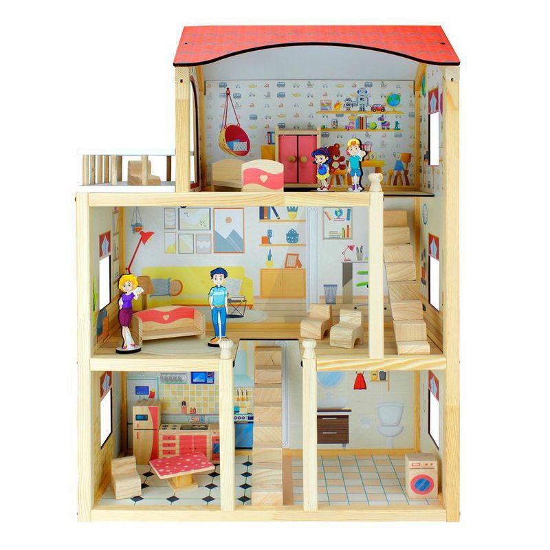 Casa De Madera Para Muñecas - Koala Kids