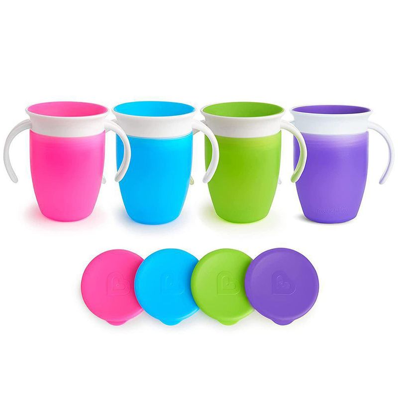Vaso Entrenador Con Tapa Y Asas Miracle 360˚ Celeste - Munchkin