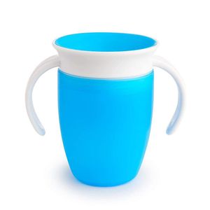 Vaso Entrenador Con Tapa Y Asas Miracle 360˚ Celeste - Munchkin