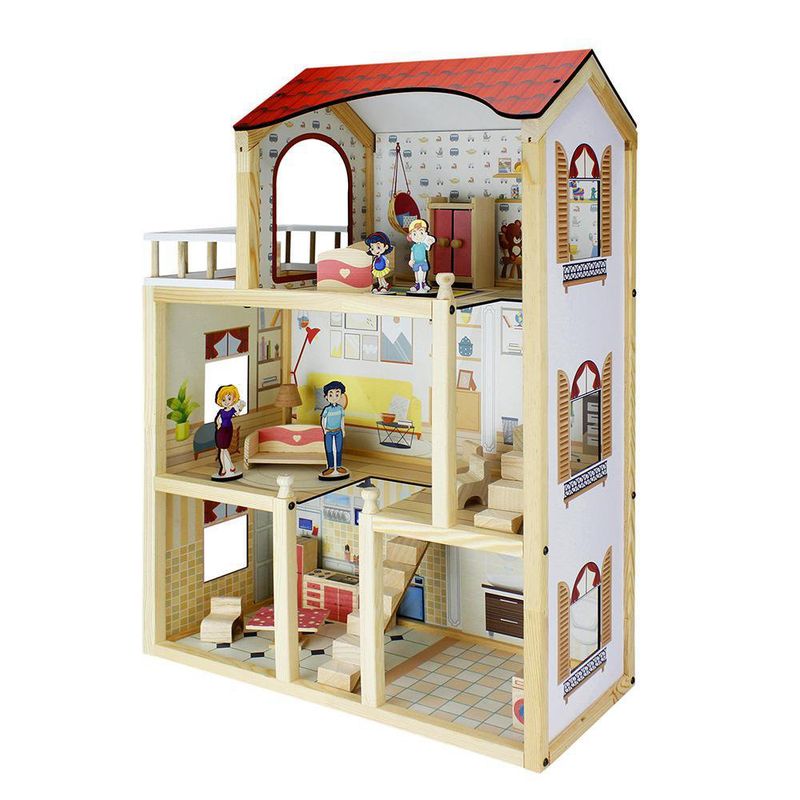Casa De Madera Para Muñecas - Koala Kids