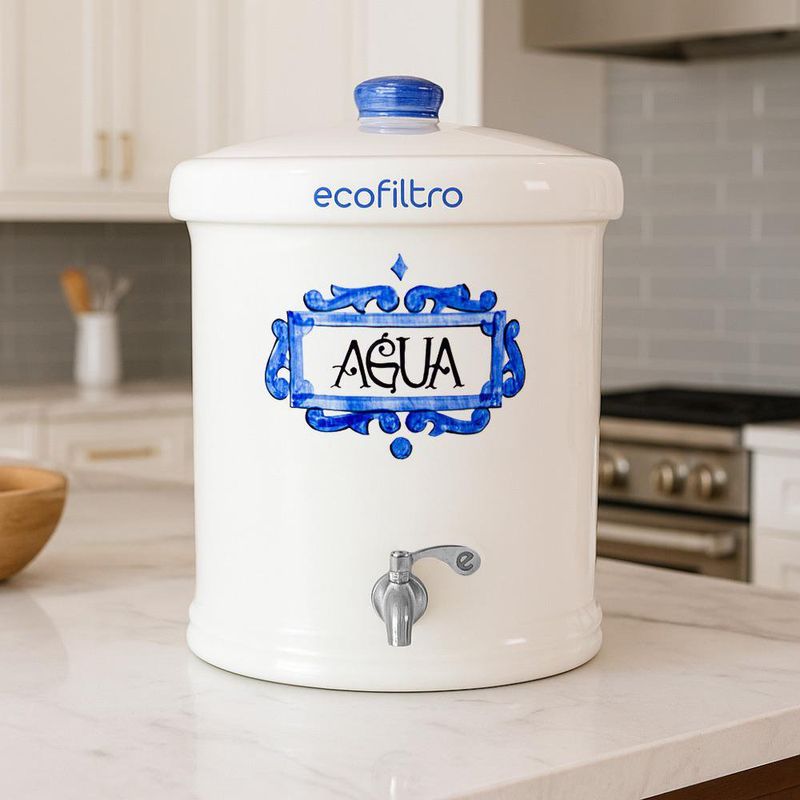 Ecofiltro Cerámico 23 Litros Color Azul y Blanco