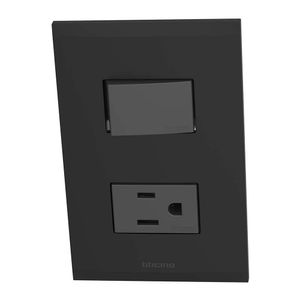 Interruptor 3Way + Toma 15Aa&nbsp;Negro Nobi - Bticino