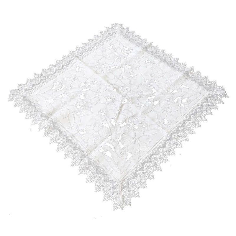 Mantel Cuadrado 85X85 Cms Blanco Flores - Viva