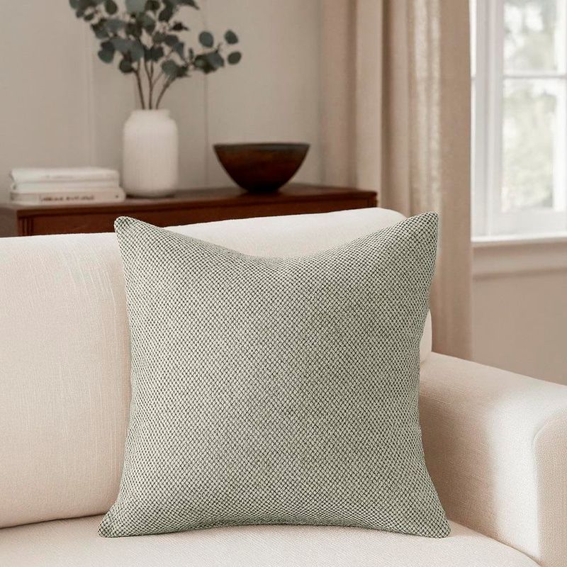 Cojín Relleno Texturizado Estilo Natural Verde Oliva 40 x 40 Cm