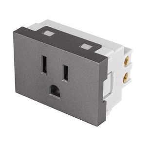 Tomacorriente 2 P + T 1.5 Módulos Acero Lisboa - Volteck