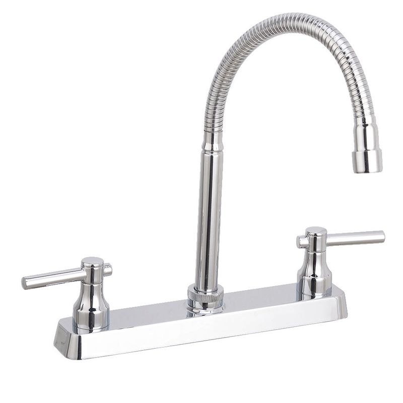 Mezcladora Para Lavatrastos Flexible Cromado 2 Llaves - Corona