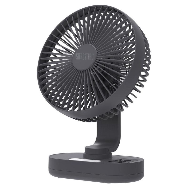 Ventilador Para Escritorio Recargable Negro De 8 Plg - Rosthal