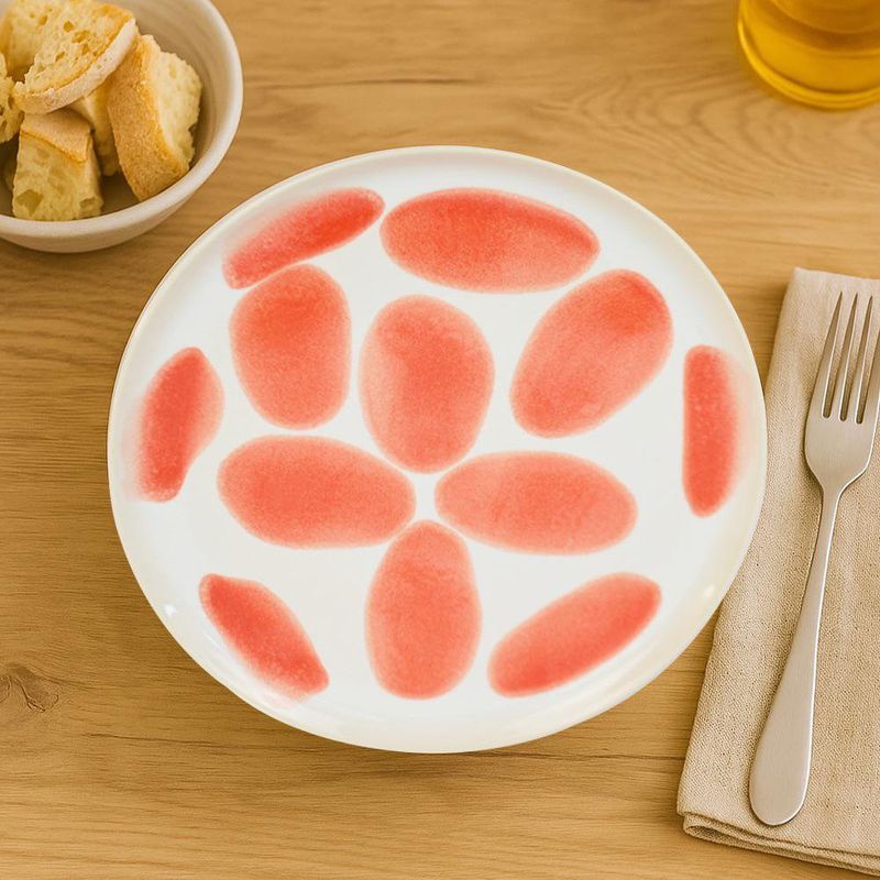 Plato para Ensalada Lollipop Naranja y Blanco