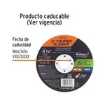 Disco Abrasivo Corte Fino Tipo 41 De 4 1/2 Plg - Truper Expert