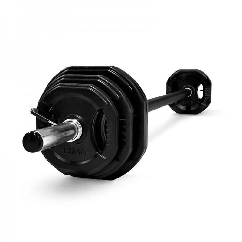 Barra De Body Pum Con Discos Negros - Big Bear