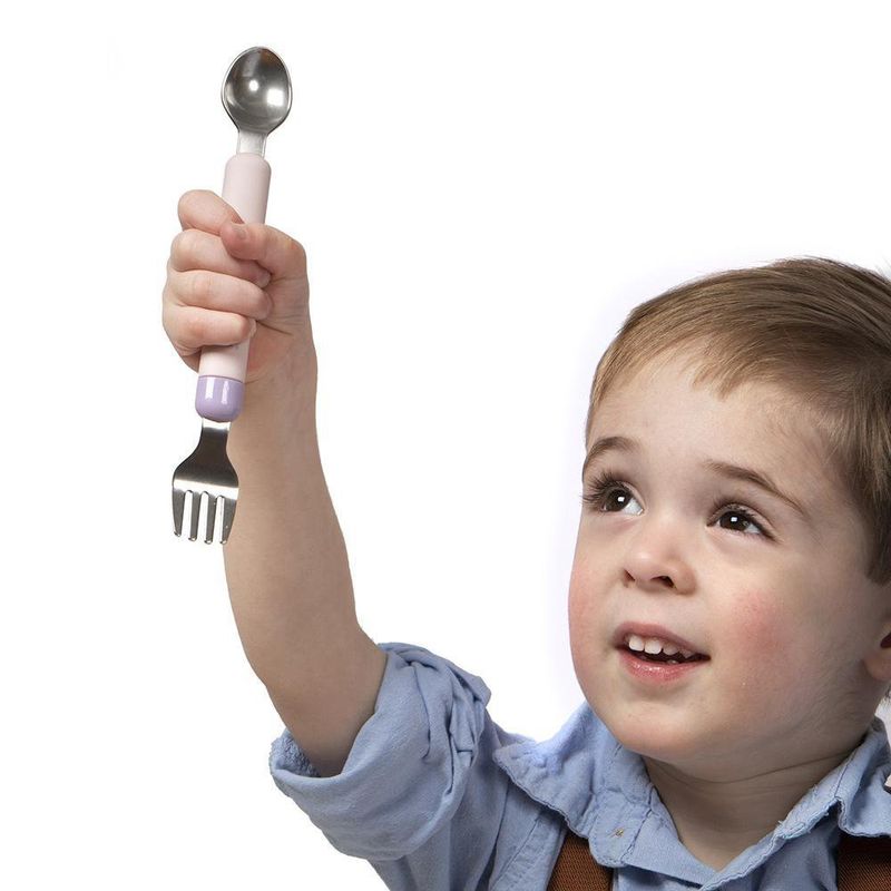 Cuchara Y Tenedor 2 En 1 Rosado - Melli Baby