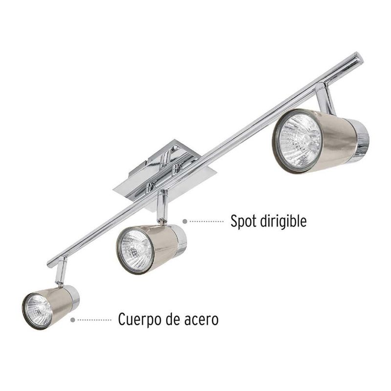 Lámpara Interior para Pared Spot 150W para Sobreponer 3 Luces