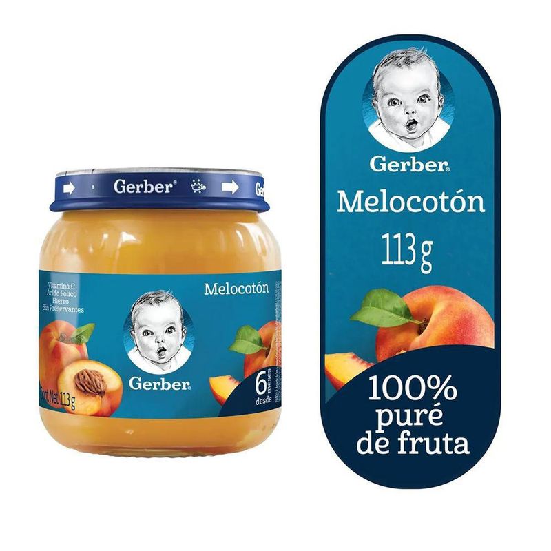 Compota Puré De Melocotón Paso 2 De 113 G - Gerber
