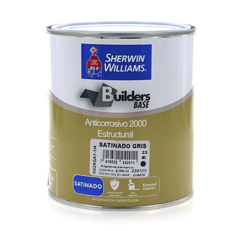 Builders Base Anticorrosivo 2000 Estructural  Gris 1/4 Gal - Sherwin Williams