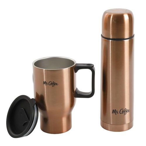 Set de Vaso y Termo Bronce