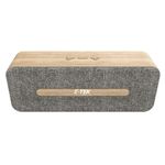 Bocina Bluetooth Con Madera Y Tela Gris - E-Tek