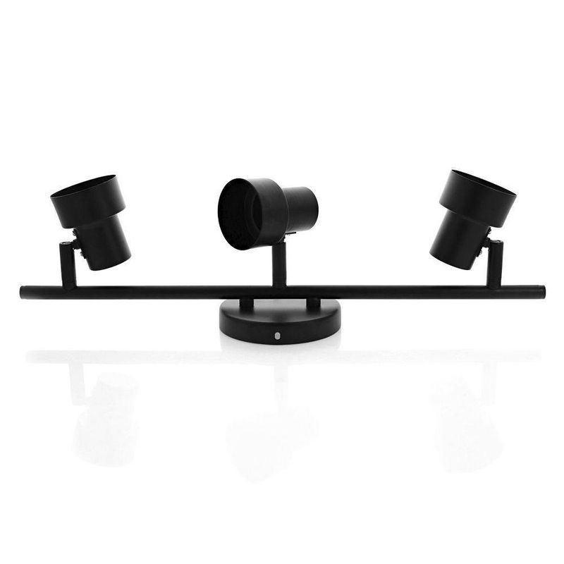 Lámpara De Techo/Pared Negro Mate 3Bombillosxgu10X50W - Zlumini