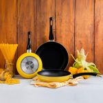 Set de 3 Sartenes Amarillo 18, 22 y 26 Cm