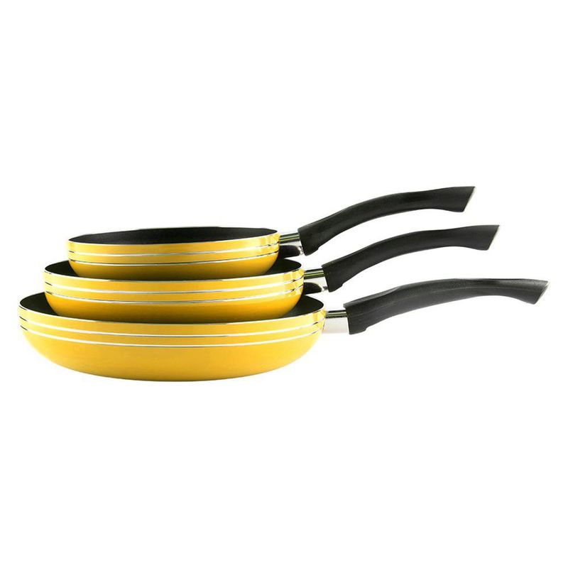 Set de 3 Sartenes Amarillo 18, 22 y 26 Cm