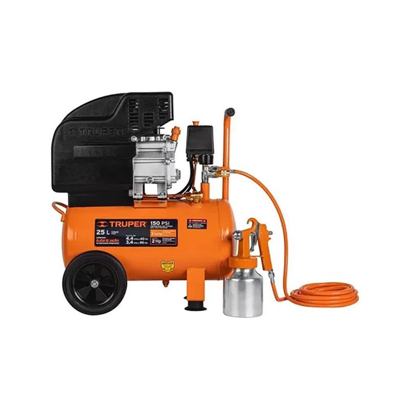 Kit Compresor Horizontal De 25 Litros 3 Hp - Truper