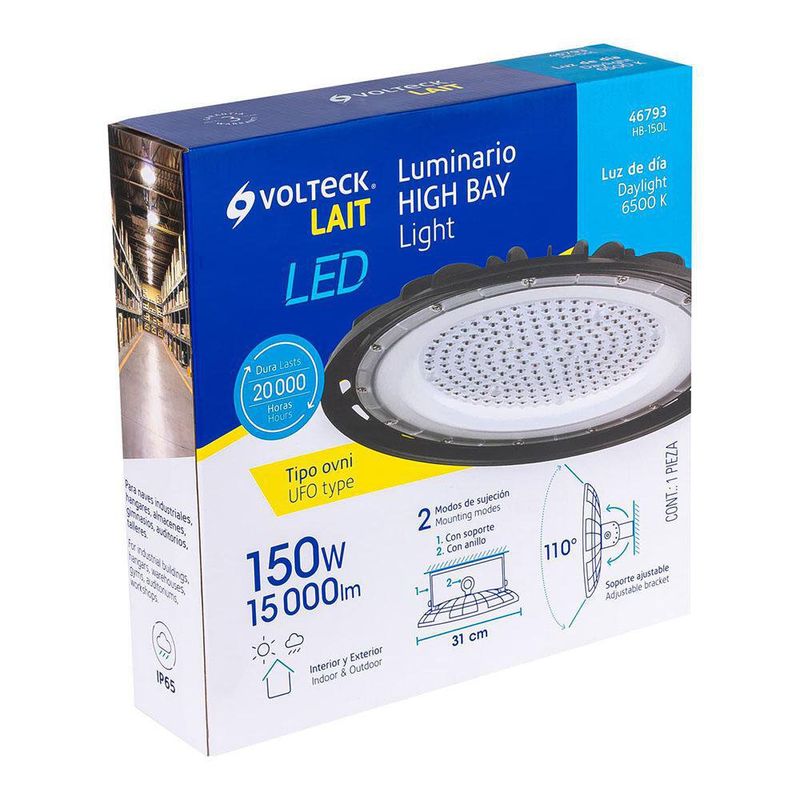 Lámpara Exterior High Bay LED Luz De Día 150 W - Volteck