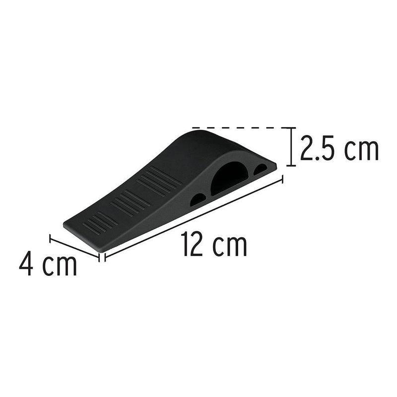 Tope Plástico Para Puerta Negro 12 Cm - Hermex