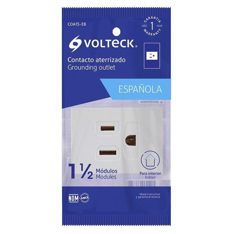 Tomacorriente Doble Cromo - Volteck