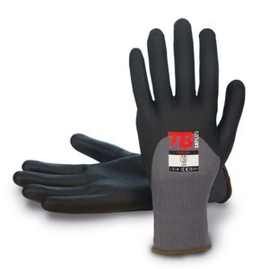 Guantes de Nylon Gris y Recubrimiento de Nitrilo Talla M