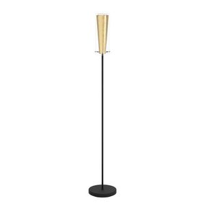 Lampara de Piso Pinto Gold Pantalla Cilíndrica de Cristal - Eglo