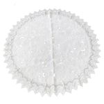 Mantel Redondo 85X85 Cms Blanco Flores - Viva