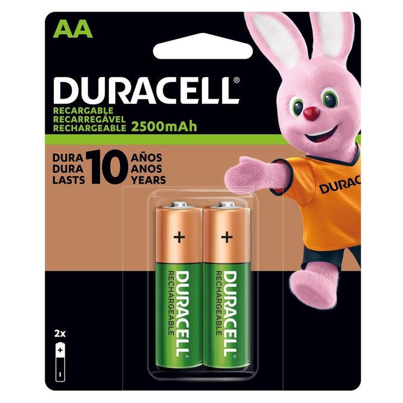 Baterías Recargables AA 2500 mAh 2 Pzas