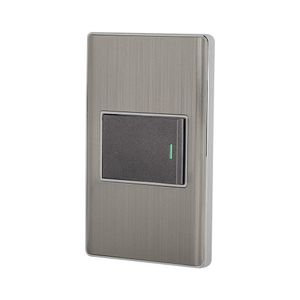 Switch Acero Lisboa Con Placa 3 Way 1.5 Módulos - Volteck