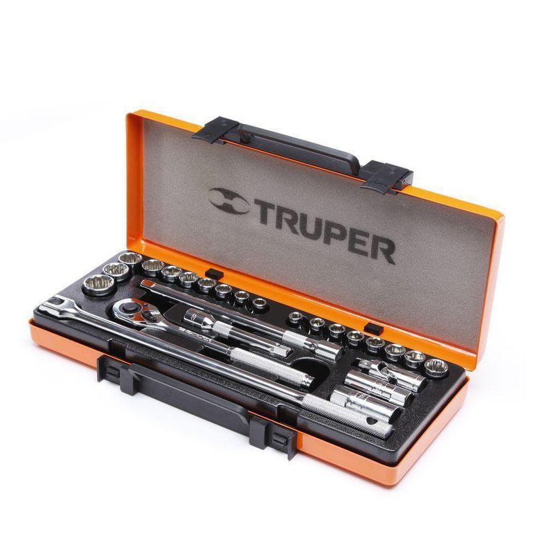Set De Copas Y Accesorios Raíz 1/2 Plg 25 Pzas - Truper