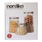 Set De 3 Frascos Con Tapa De Metal - Nordika