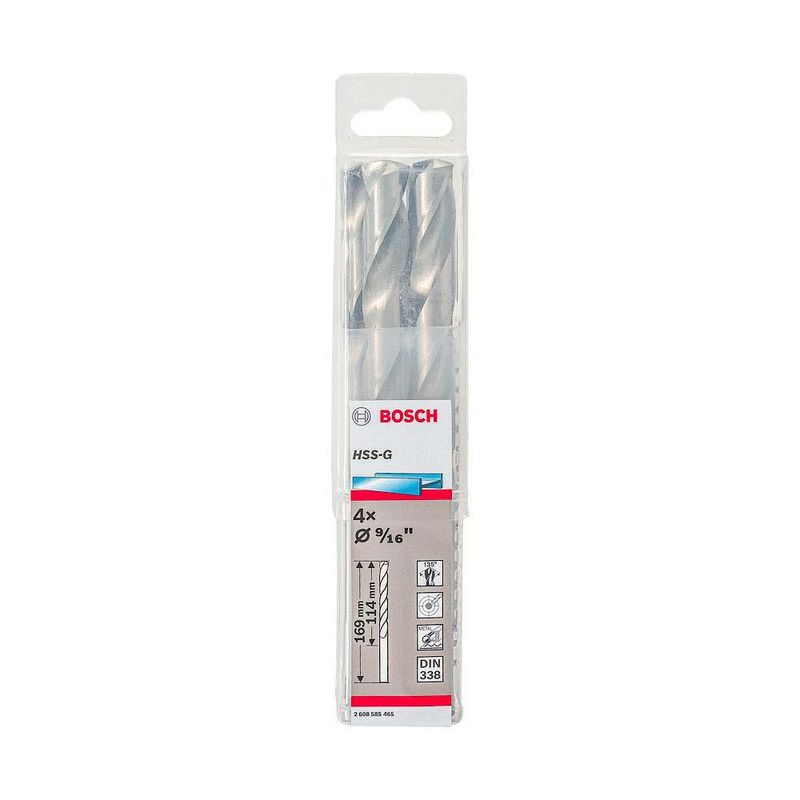 Set De 4 Brocas Para Metal HSS-G 9/16 Plg - Bosch