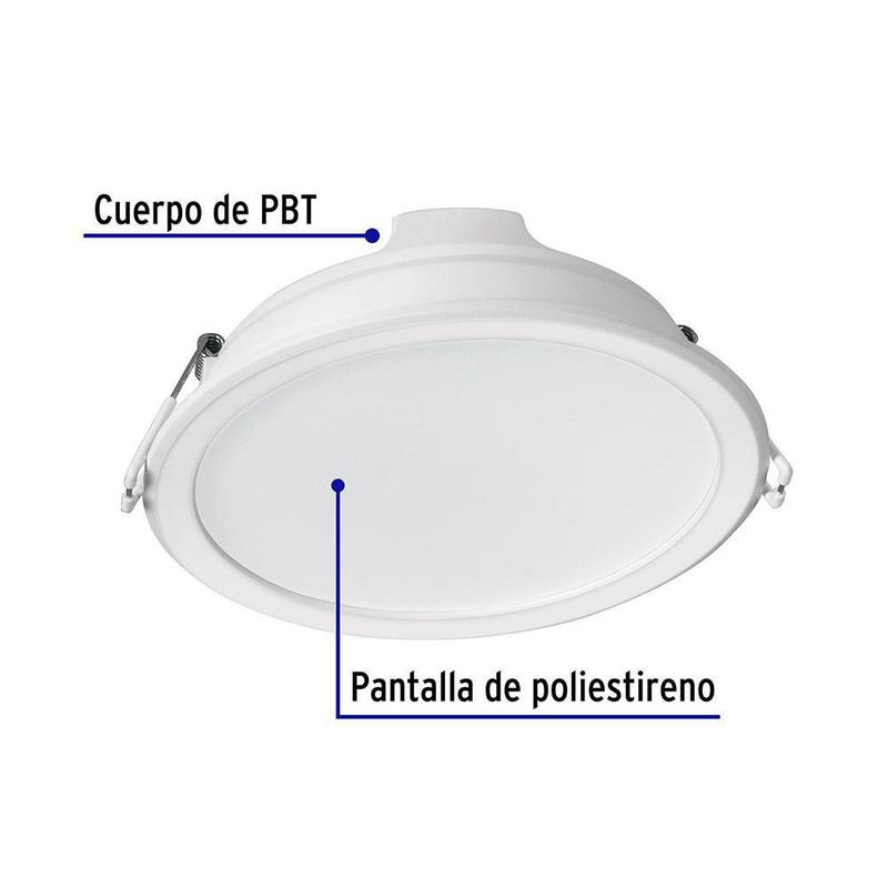 Lámpara LED Redonda Empotrable Luz De Día 12 W - Volteck