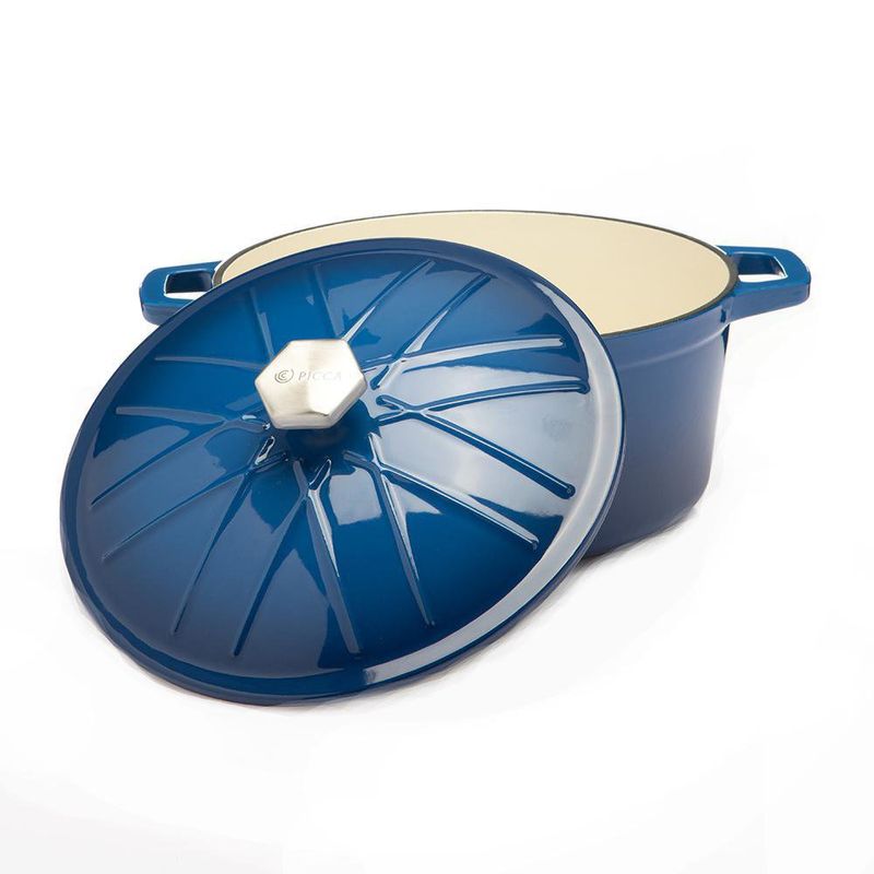 Olla Con Tapa Hierro Fundido 20 Cm Azul - Picca