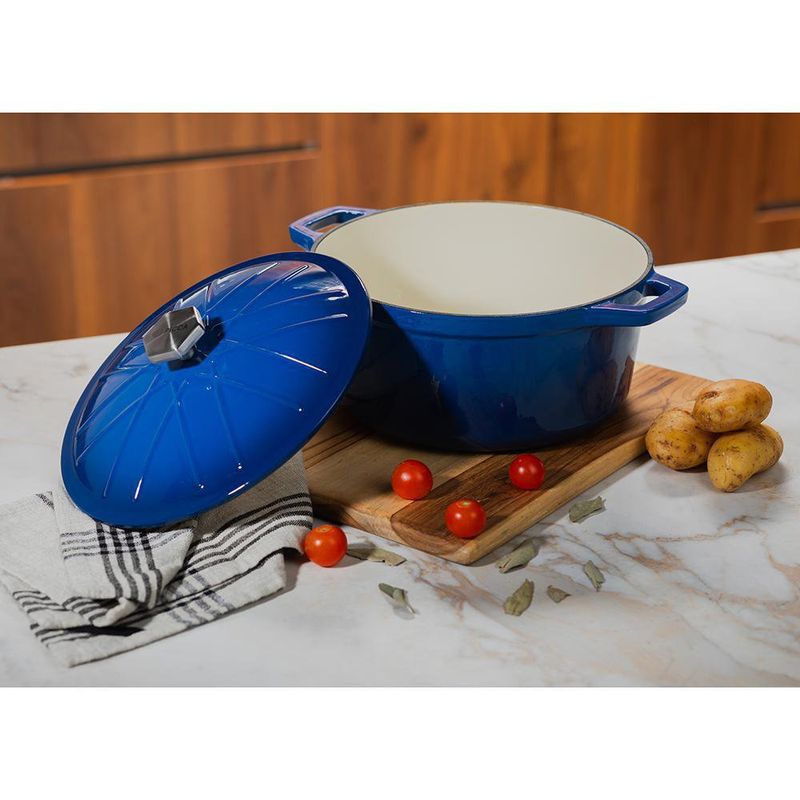 Olla Con Tapa Hierro Fundido 20 Cm Azul - Picca