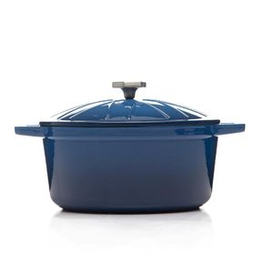 Olla con Tapa Hierro Fundido 20 Cm Azul