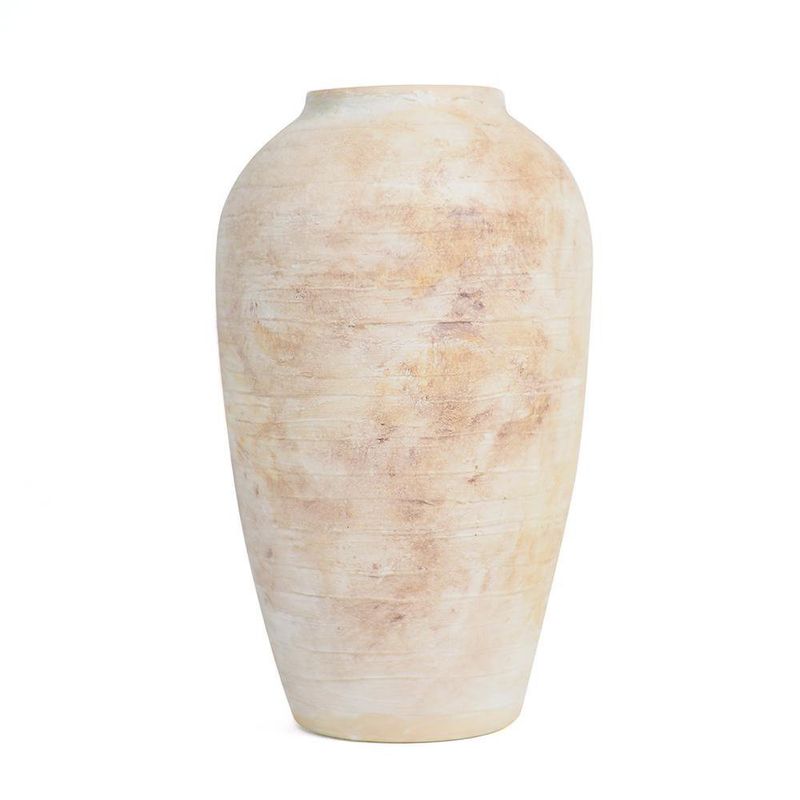 Florero Decorativo Color Beige De 16.5X16.5X27.9 Cm - Topis