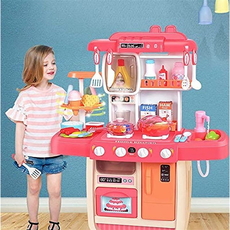 Set De Cocina Rosada Con Luz Y Sonido Infantil