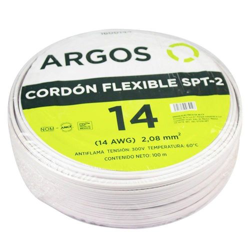 Cable Paralelo Spt De 14 Awg Blanco - Argos