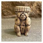 Figura de Piedra Cerámica diseño Mono Sabio Ver - Cerámicas Mundo Maya