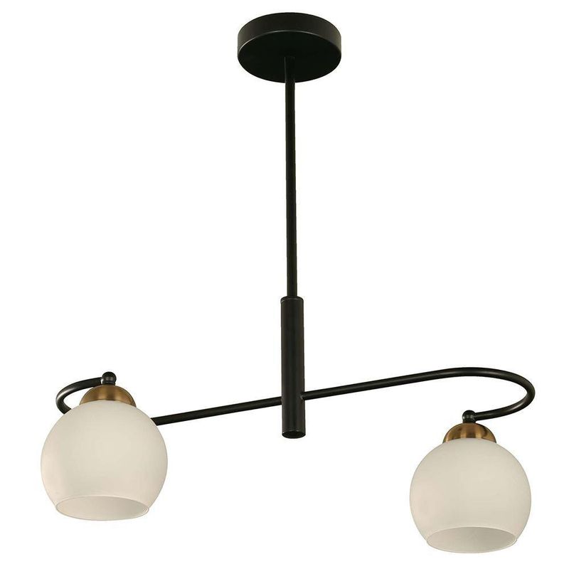 Lámpara Colgante Agatele Negra De 2 Luces 40 W - Zlumini