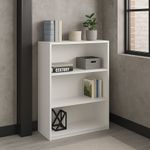 Librero Bajo Blanco de Madera 3 Niveles